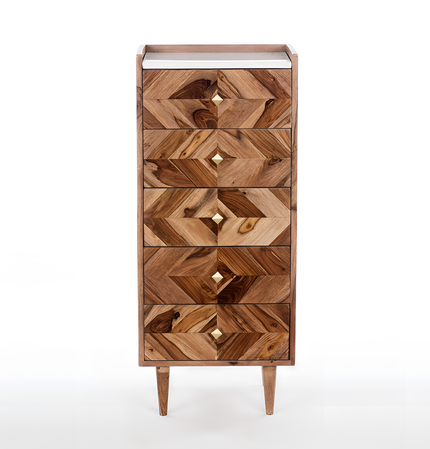 Abha Handcrafted Wood Marble Tallboy | Furniture | NordicAbode.com