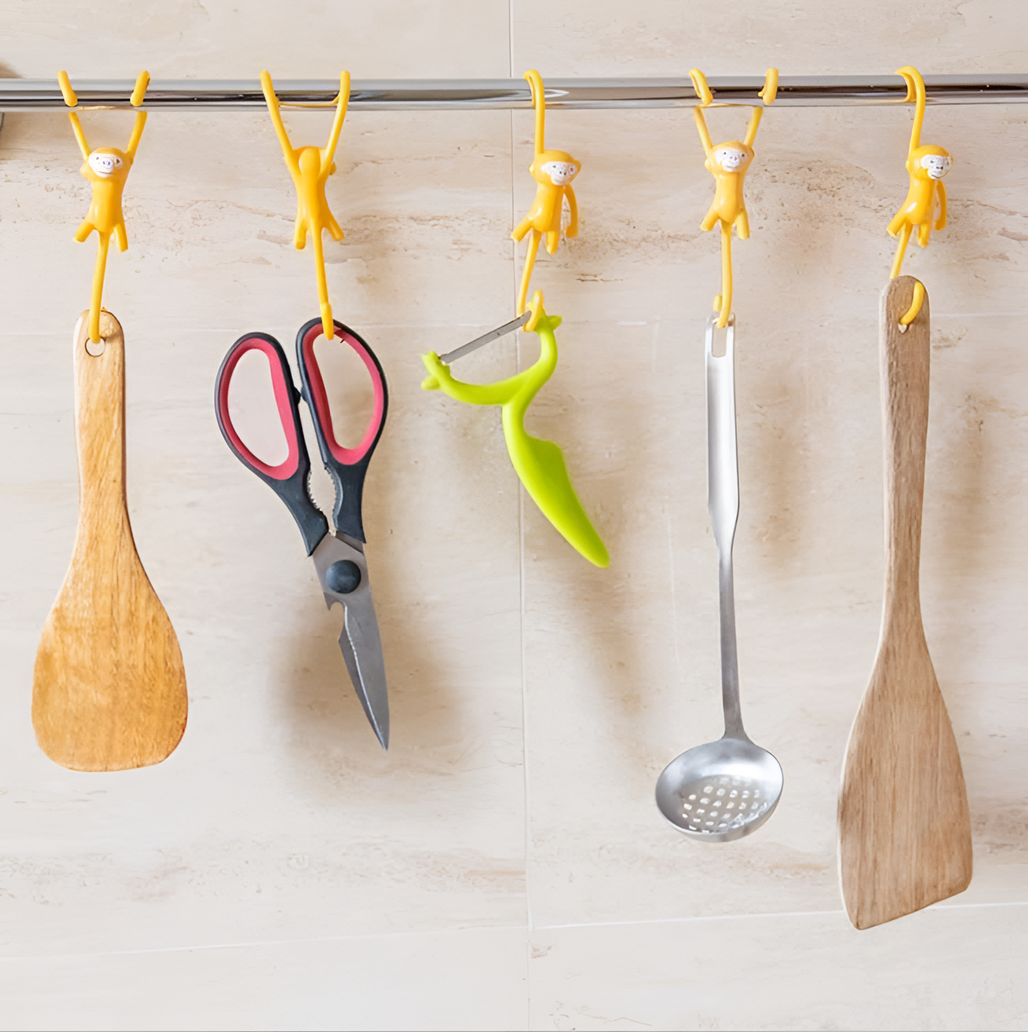 2Pcs Cute Monkey Hooks - Set of 2 | Hooks | NordicAbode.com