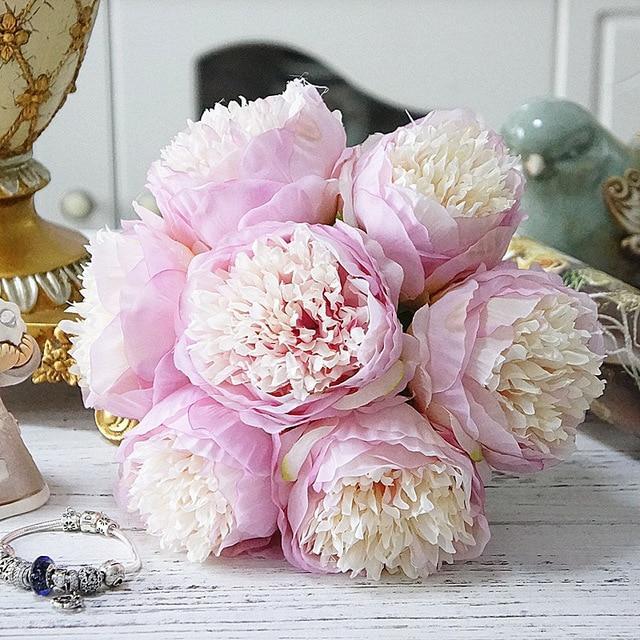 7 hands zhalai artificial artificial flowers peony hand bouquet home living room garden photography wedding decoration - Nordic Side -