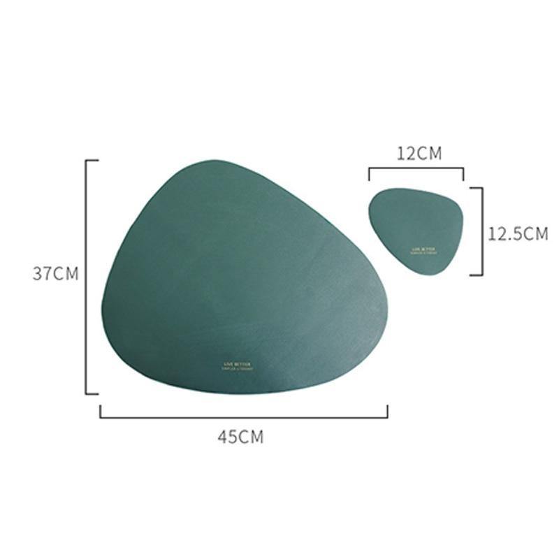 2Pcs Pebble Leather Waterproof Placemat - Nordic Side -