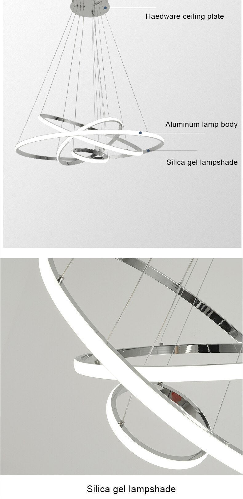 Silver Pendant Light with Circles - Nordic Side -