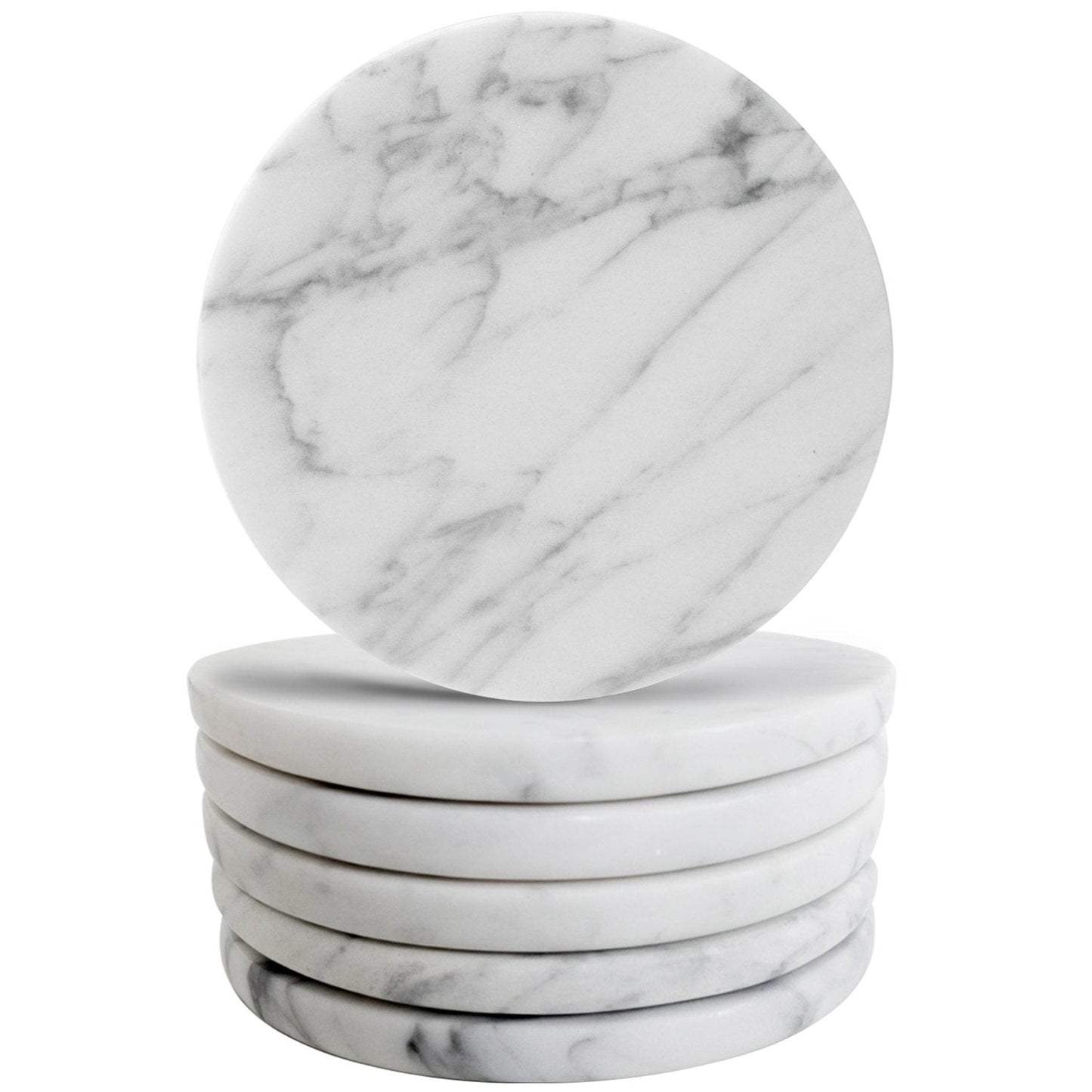 Natural Marble Coasters Set - Neutral Tones