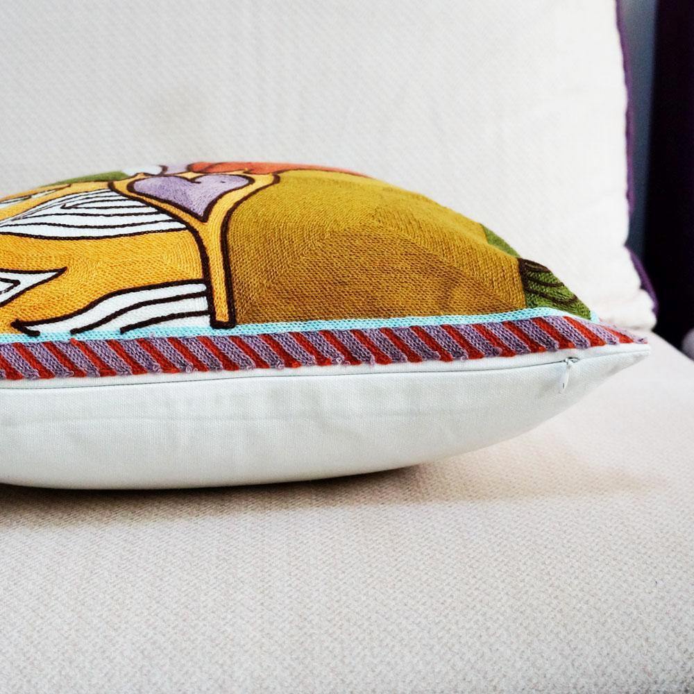 Abstract Embroidered Cushion - Nordic Side -