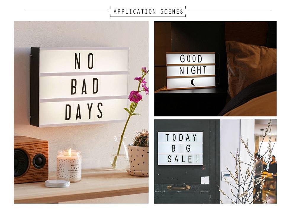 2018 Premuim A4 A6 Combination LED Night Light Box Night Lamp DIY BLACK Cards Letter Light LED USB PORT Powered Cinema Lightbox - Nordic Side -