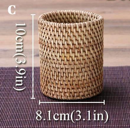 Handwoven Rattan Tea Tool Storage - Nordic Side -