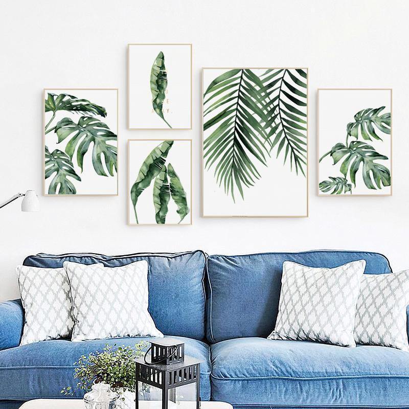 Watercolour Green Leaves - Nordic Side -