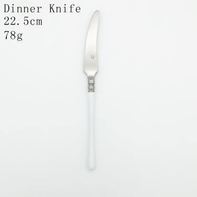 1 Pc Silver & White Cutlery - Nordic Side -