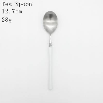 1 Pc Silver & White Cutlery - Nordic Side -