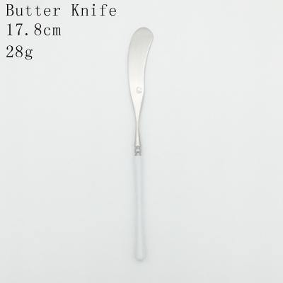 1 Pc Silver & White Cutlery - Nordic Side -