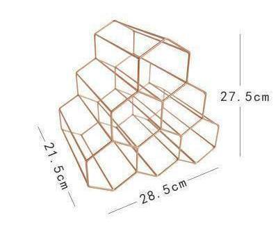 Golden Iron Honeycomb Wine Rack - Nordic Side -