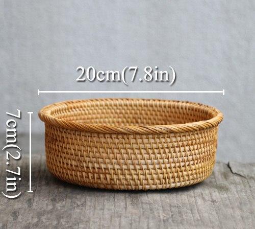 Rattan Handwoven Round Basket - Nordic Side -