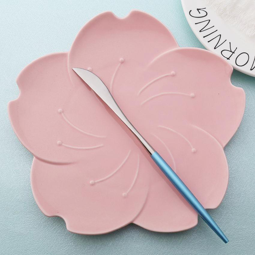 4 Pcs Mirror Surface Blue & Silver Cutlery Set - Nordic Side -