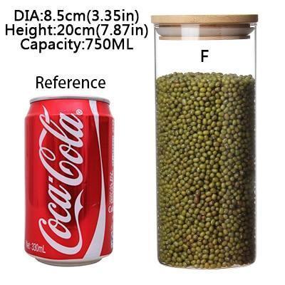 Glass Jar with Vacuum Wooden Cover - Nordic Side -