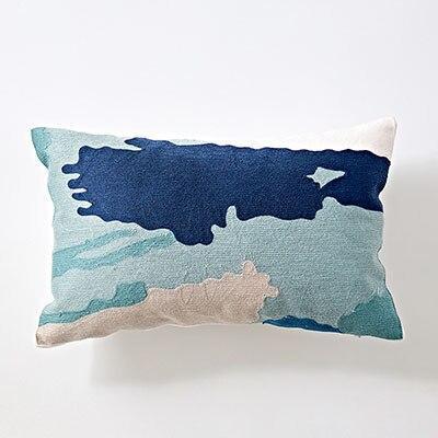 Cool Colored Embroidery Cushion - Nordic Side -