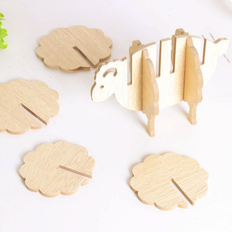 6pcs/set Sheep Wooden Cup Mat - Nordic Side -