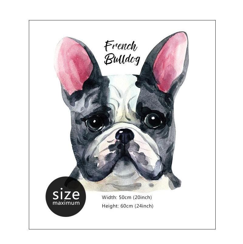 Watercolour Bulldog Wall Sticker - Nordic Side -