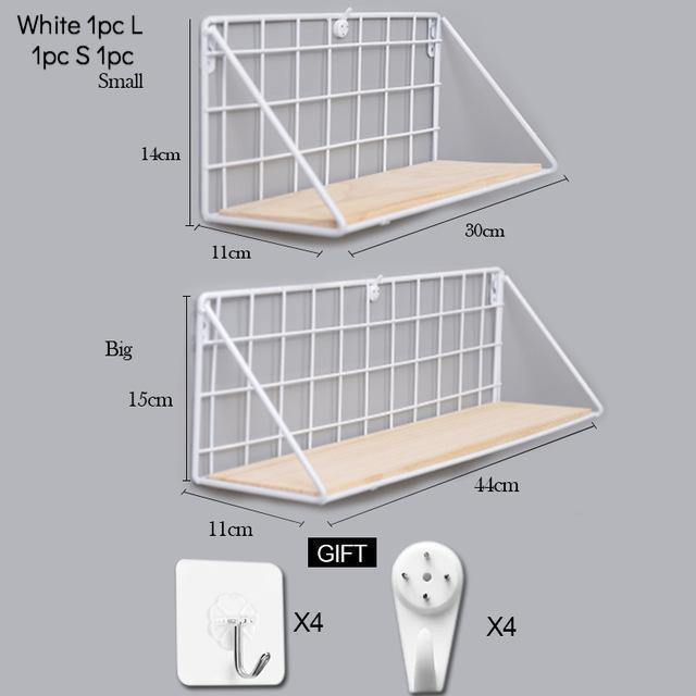 Wooden Iron Wall Shelf - Nordic Side -