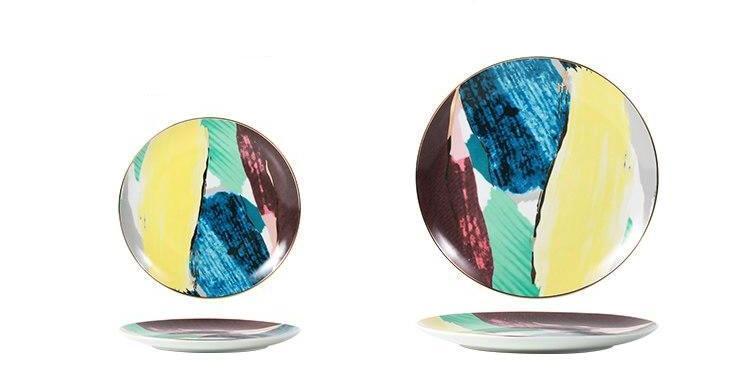 Abstract Painting Plates - Nordic Side -