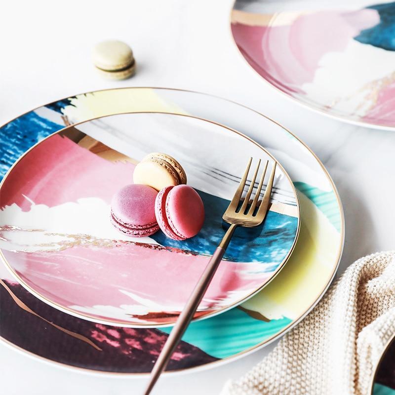 Abstract Painting Plates - Nordic Side -
