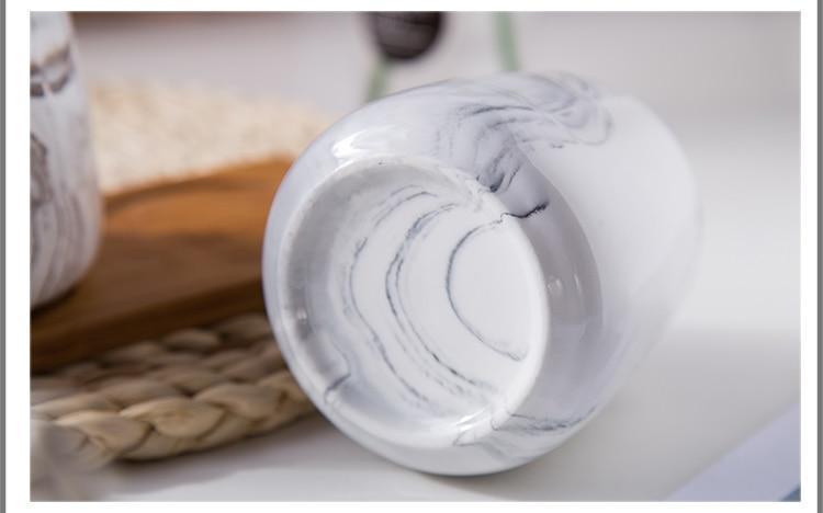 Marble Ceramic Rounded Jar - Nordic Side -