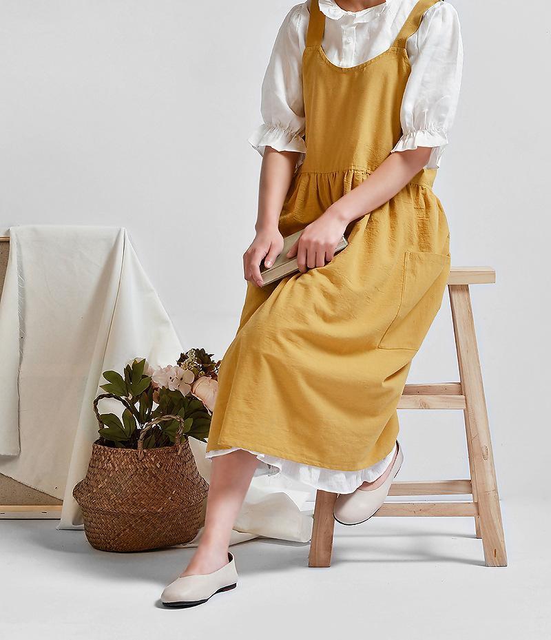 Washed Vintage Cotton Apron - Nordic Side -