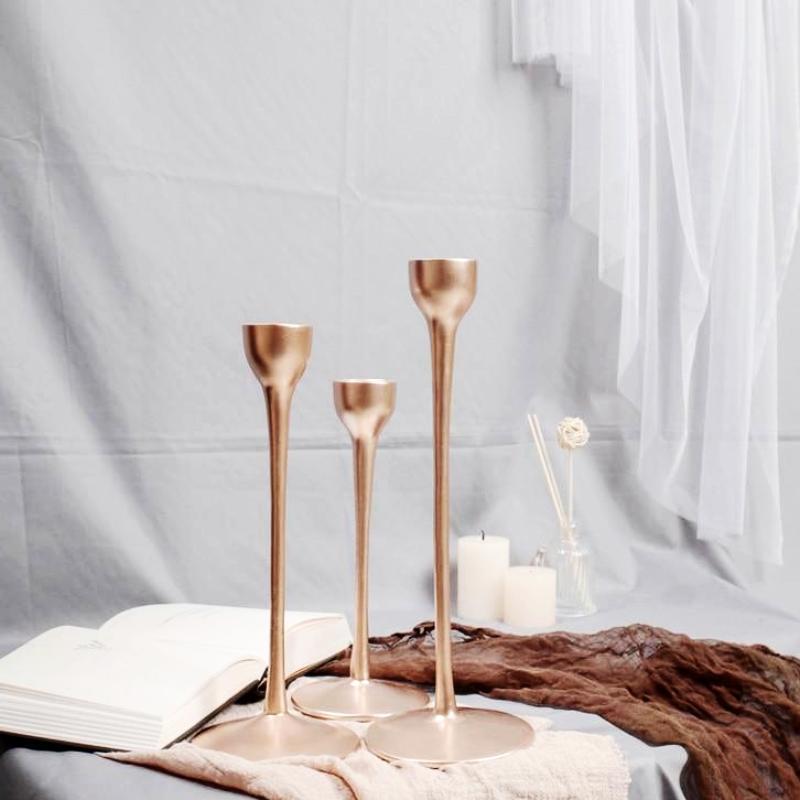 Set of 3 Metallic & Modern Resin Candleholder - Nordic Side -