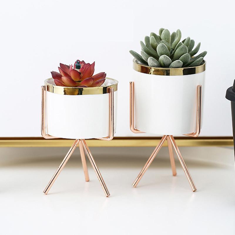 Gold Rim Ceramic Pot - Nordic Side -