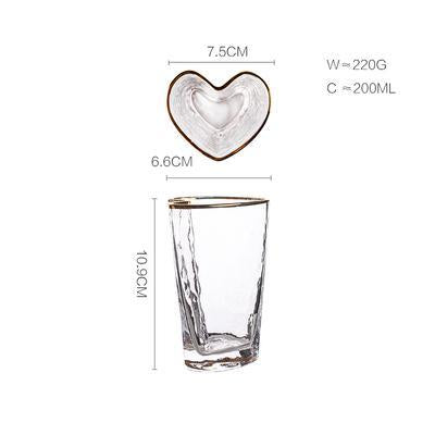 Heart Glass Tableware with Gold Rim - Nordic Side -