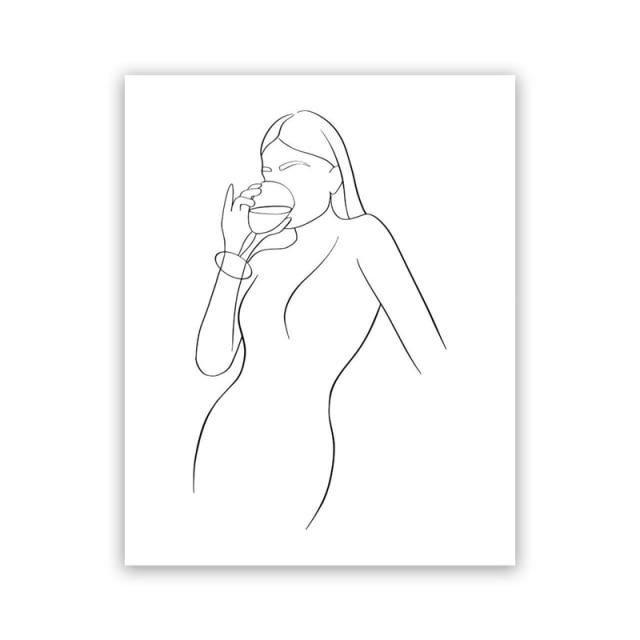 Abstract Wine Woman Canvas Print