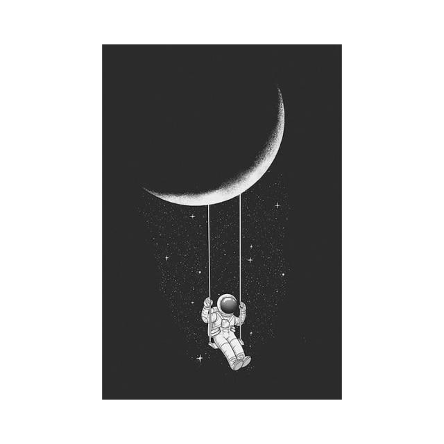 Moon Swinging Astronaut Canvas Print