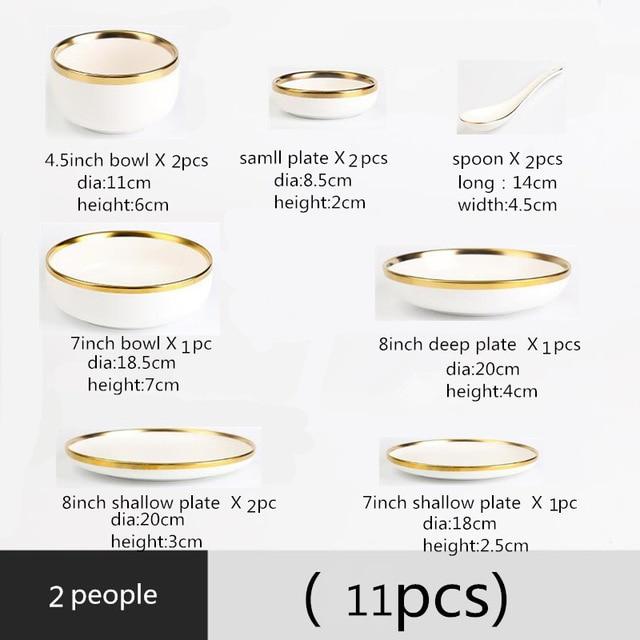 White Elegant White Ceramic Tableware Set