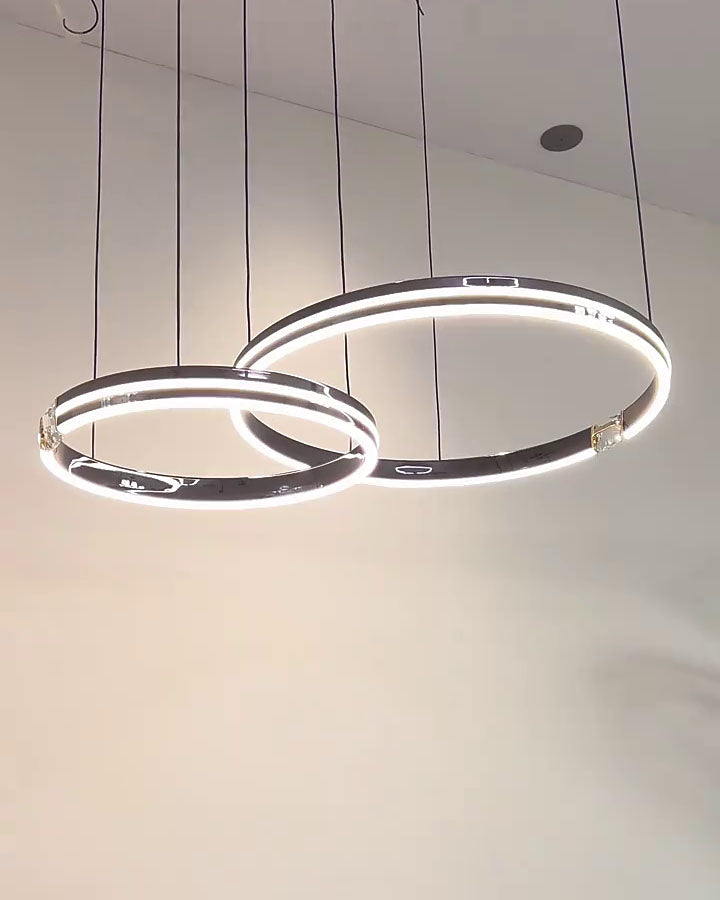 WOMO Black Crystal Led Ring Chandelier-WM2365