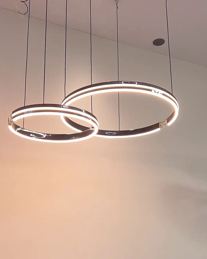 WOMO Black Crystal Led Ring Chandelier-WM2365