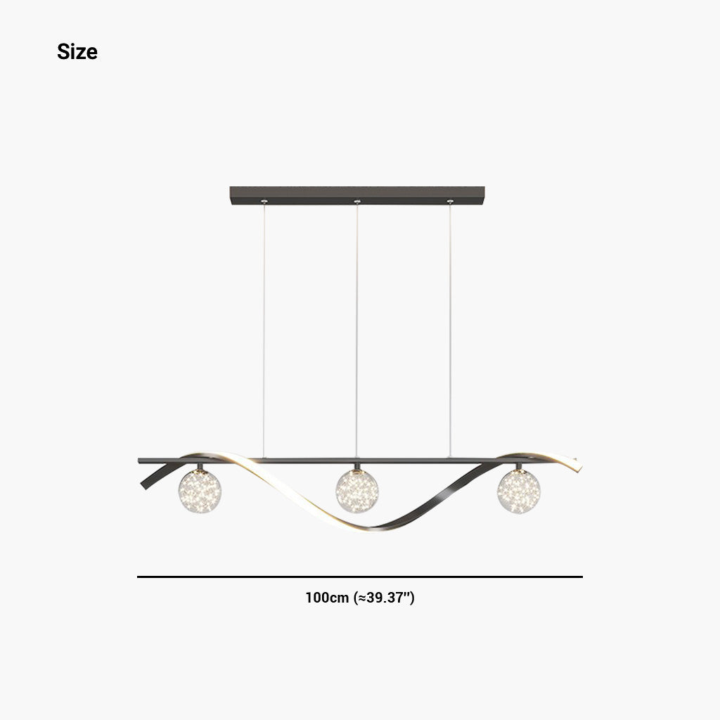 Chandelier Modern Luxury Decorative Glass Ball LED Linear Wave