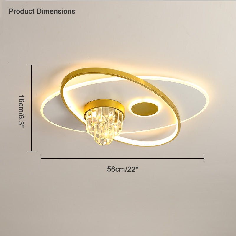 WOMO Oval Crystal Ceiling Light-WM1072