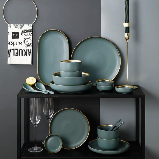 Celeste Grey Green Luxury Dinnerware Set