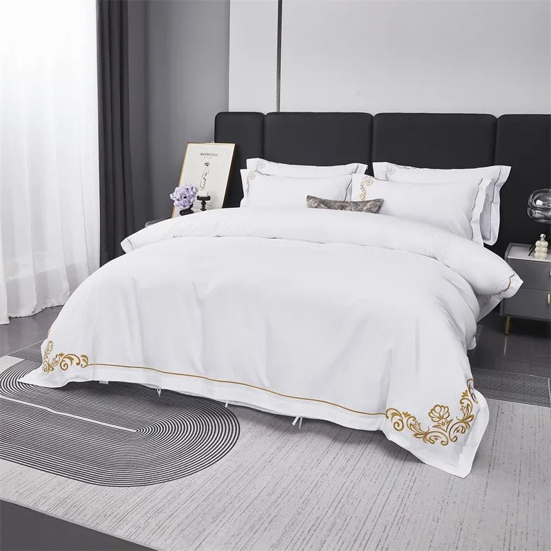 Lagertha Hotel Gold Embroidered Bedding Set