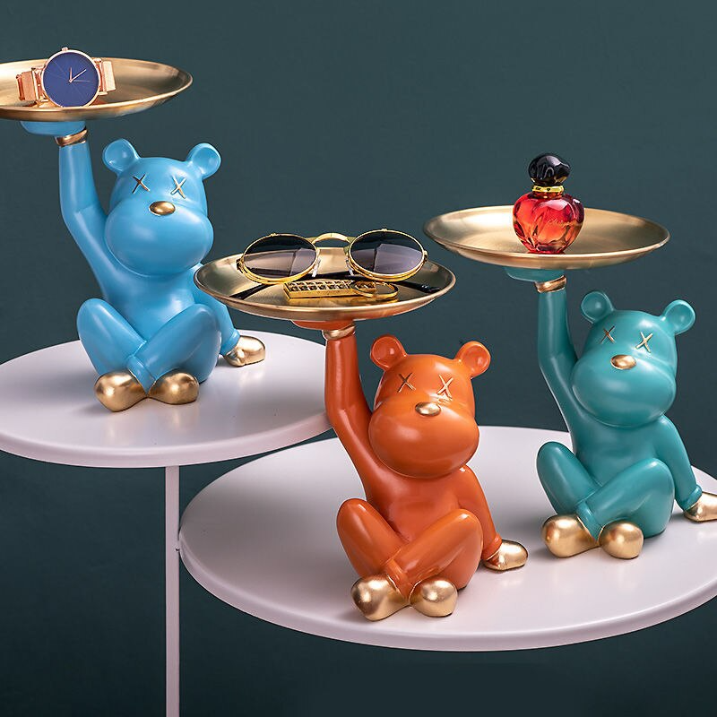 Chame Decorative Bear Tray Accent