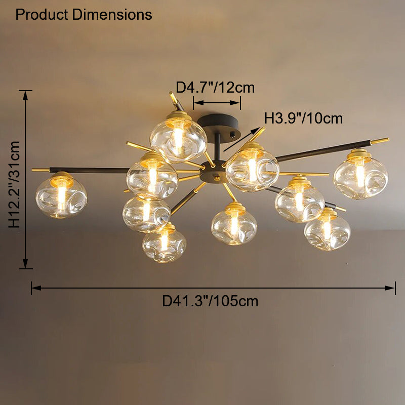 WOMO Blown Glass Flush Mount Chandelier-WM2261