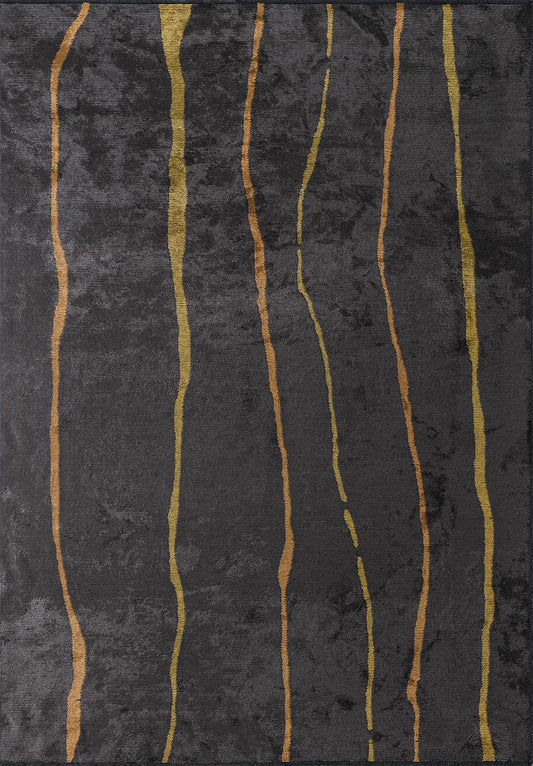 Tribeca Charcoal - Yellow Rug