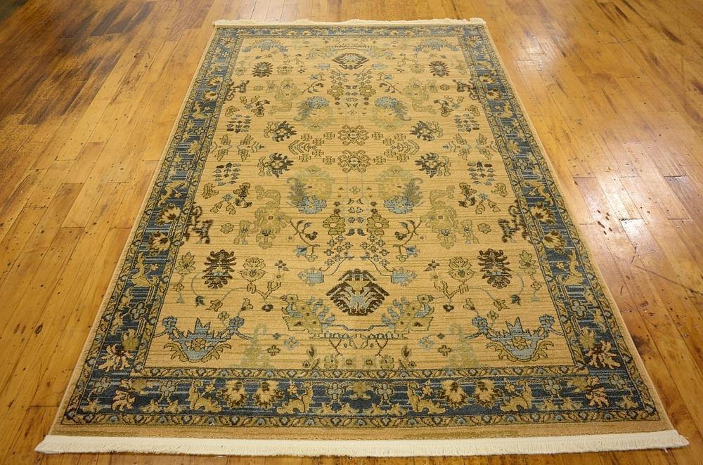 Lathan - Blue Border Gold Rug - Nordic Side - feed-cl0-over-80-dollars, unique-loom, us-only, us-ship