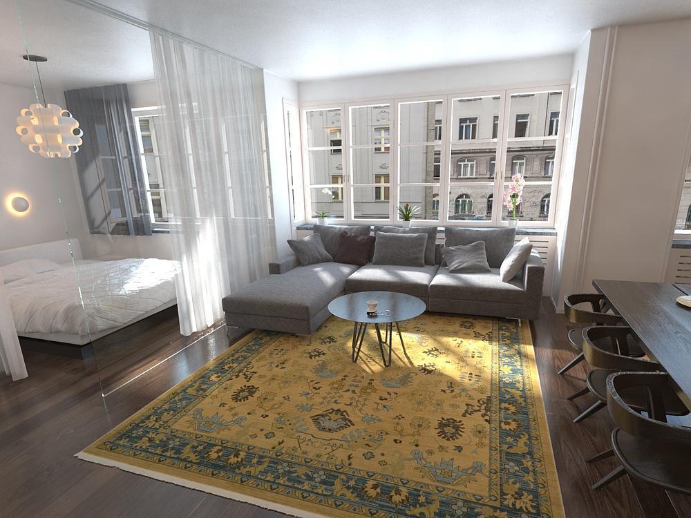 Lathan - Blue Border Gold Rug - Nordic Side - feed-cl0-over-80-dollars, unique-loom, us-only, us-ship