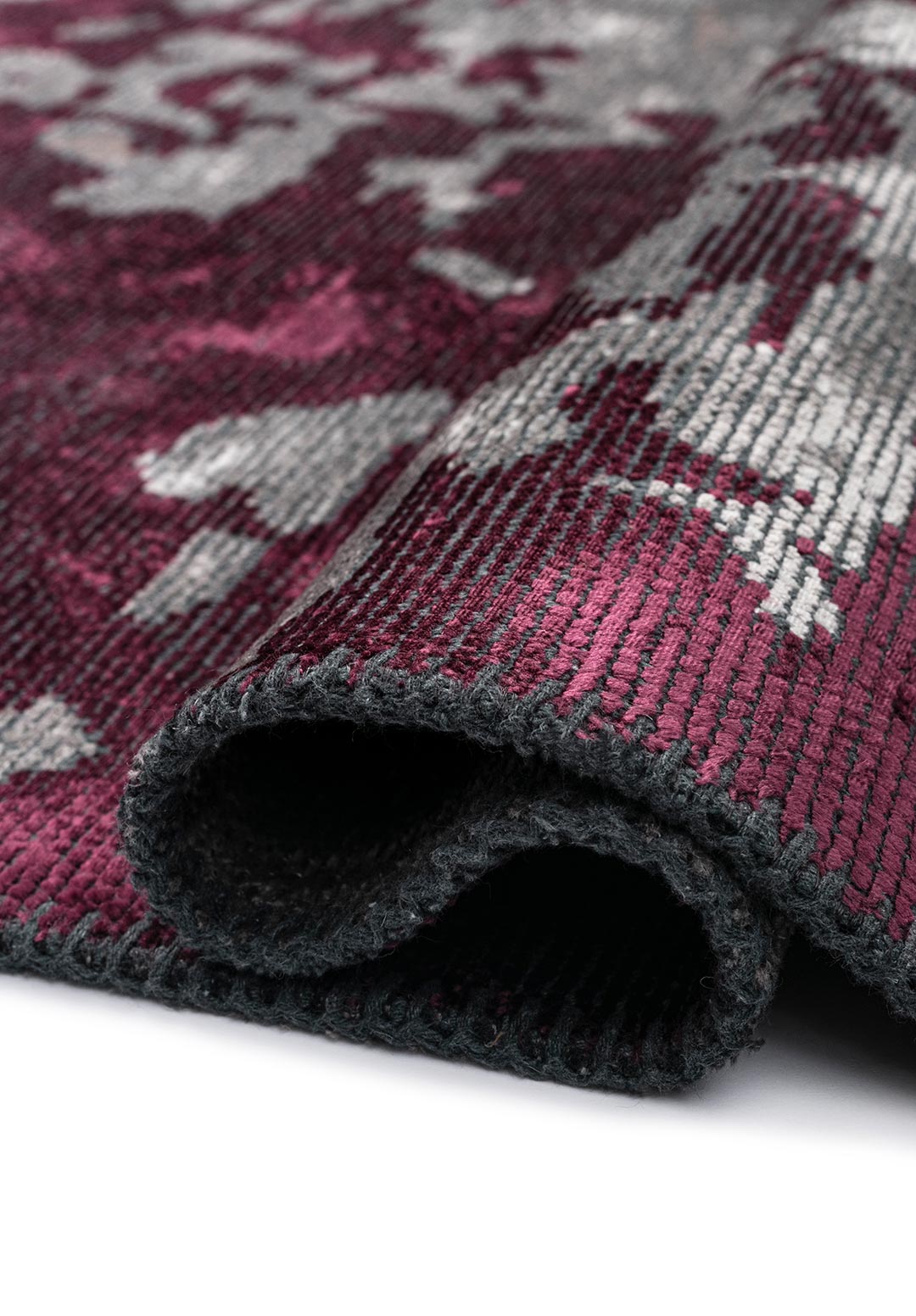 Valencia Dark Damson - Light Grey Rug