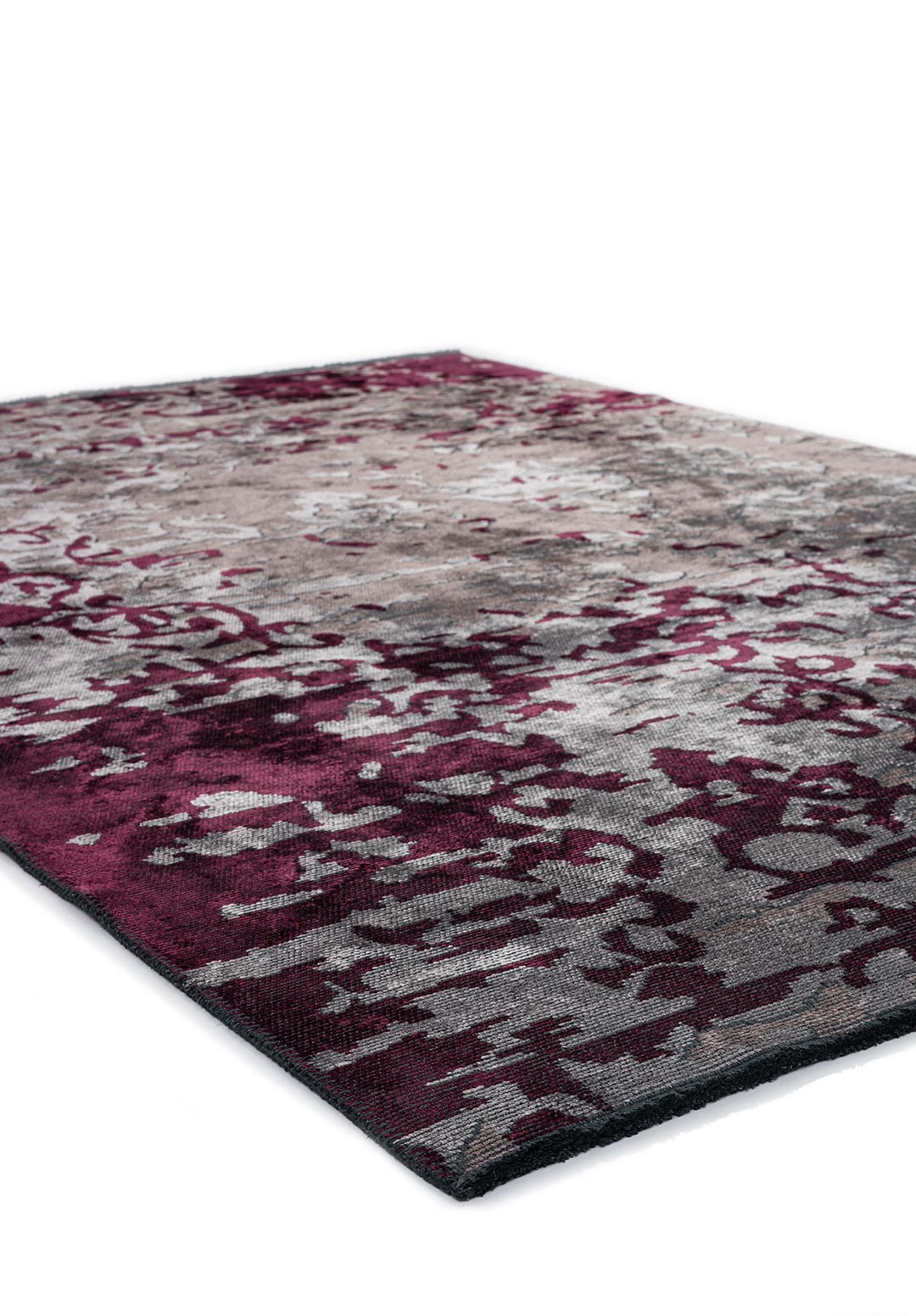 Valencia Dark Damson - Light Grey Rug