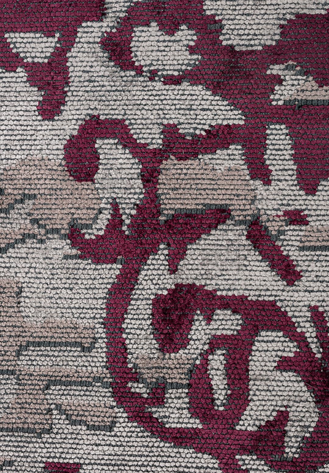 Valencia Dark Damson - Light Grey Rug