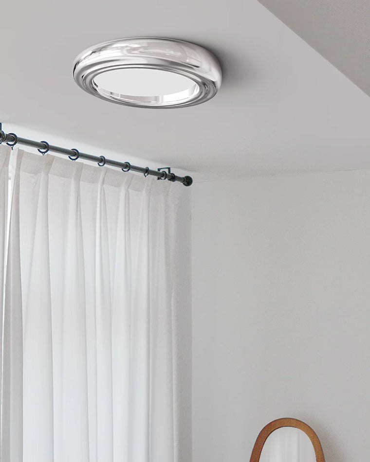 WOMO Dimmable Round Flat Chrome Ceiling Light-WM1064