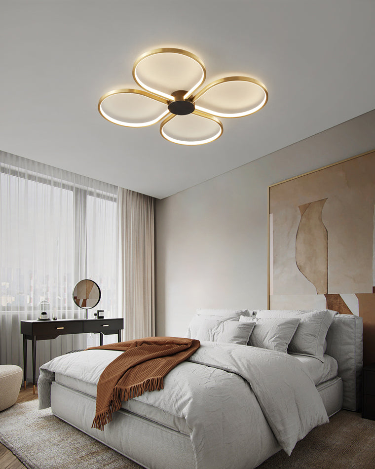 WOMO Clover Flower Brass Flush Mount Ceiling Light-WM1070