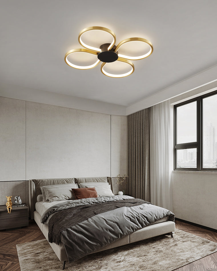 WOMO Clover Flower Brass Flush Mount Ceiling Light-WM1070