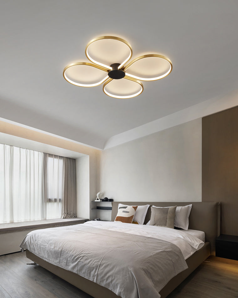 WOMO Clover Flower Brass Flush Mount Ceiling Light-WM1070