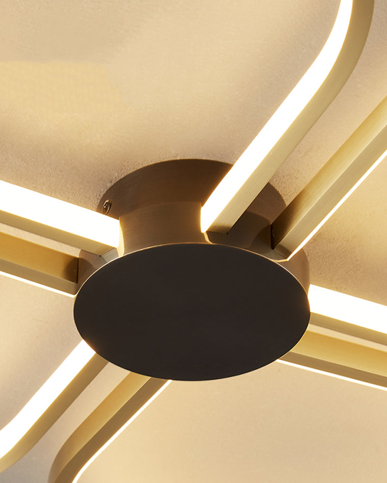 WOMO Clover Flower Brass Flush Mount Ceiling Light-WM1070